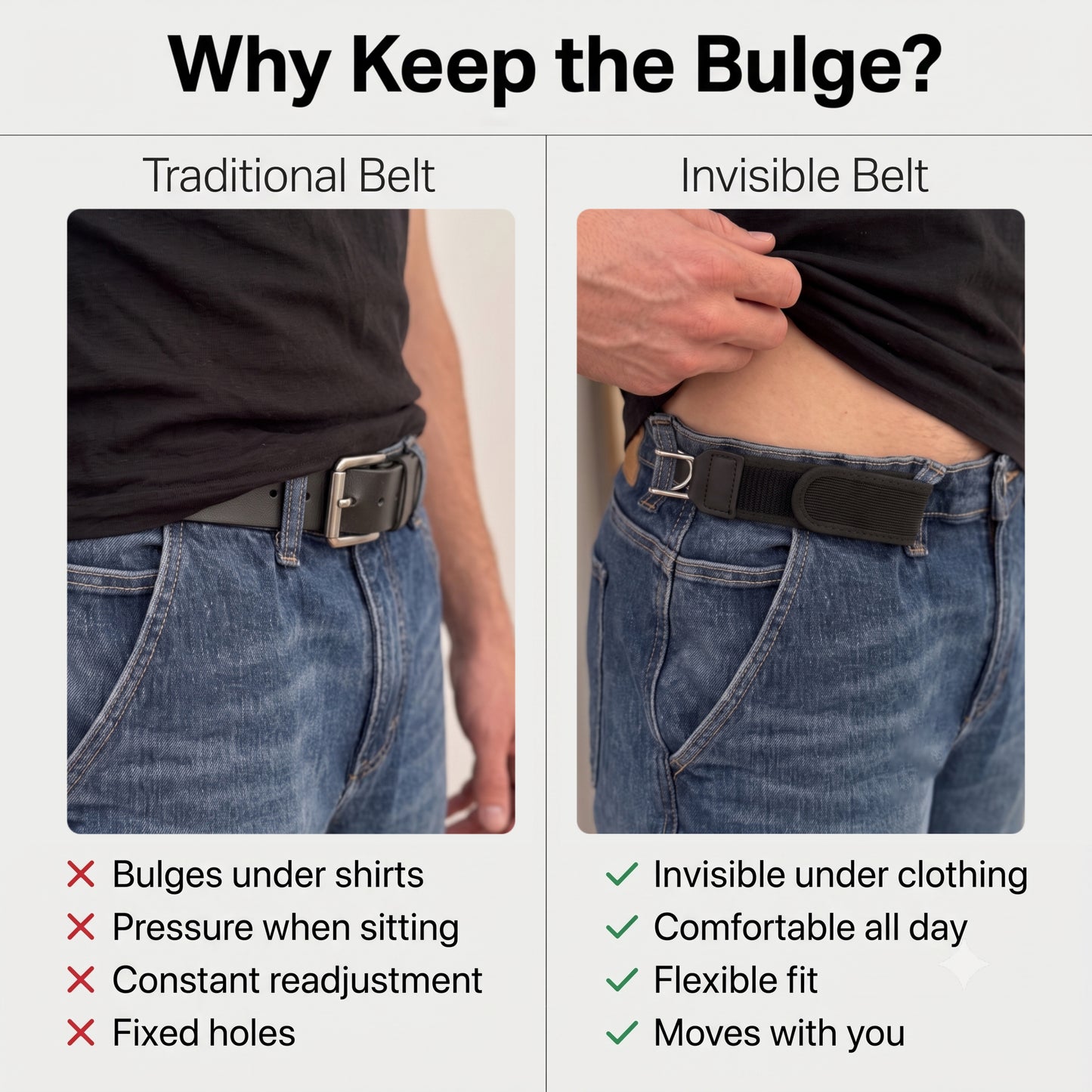 Buckle-Free Invisible Elastic Belt